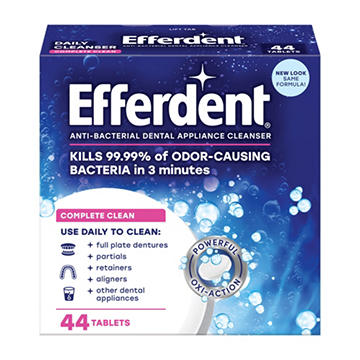 Efferdent Complete Clean Denture & Retainer Cleanser Tablets, 44 ct