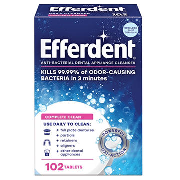 Efferdent Denture & Retainer Cleanser Tablets, 102 ct