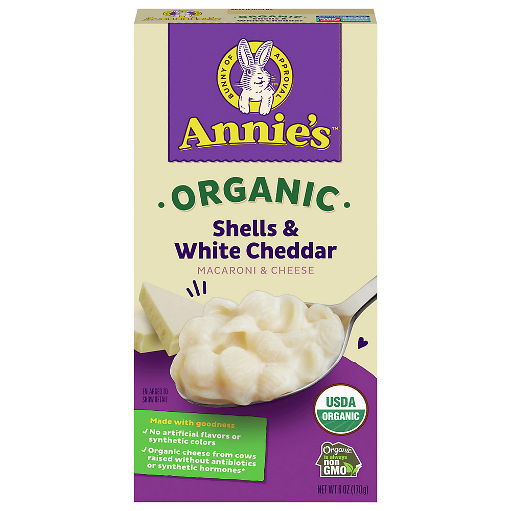Calories in Annie's Organic Shells & White Cheddar Macaroni and Cheese, 6 oz