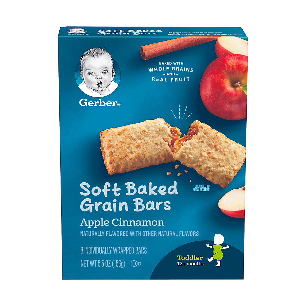 Calories in Gerber Graduates for Toddlers Apple Cinnamon Cereal Bars, 8 CT