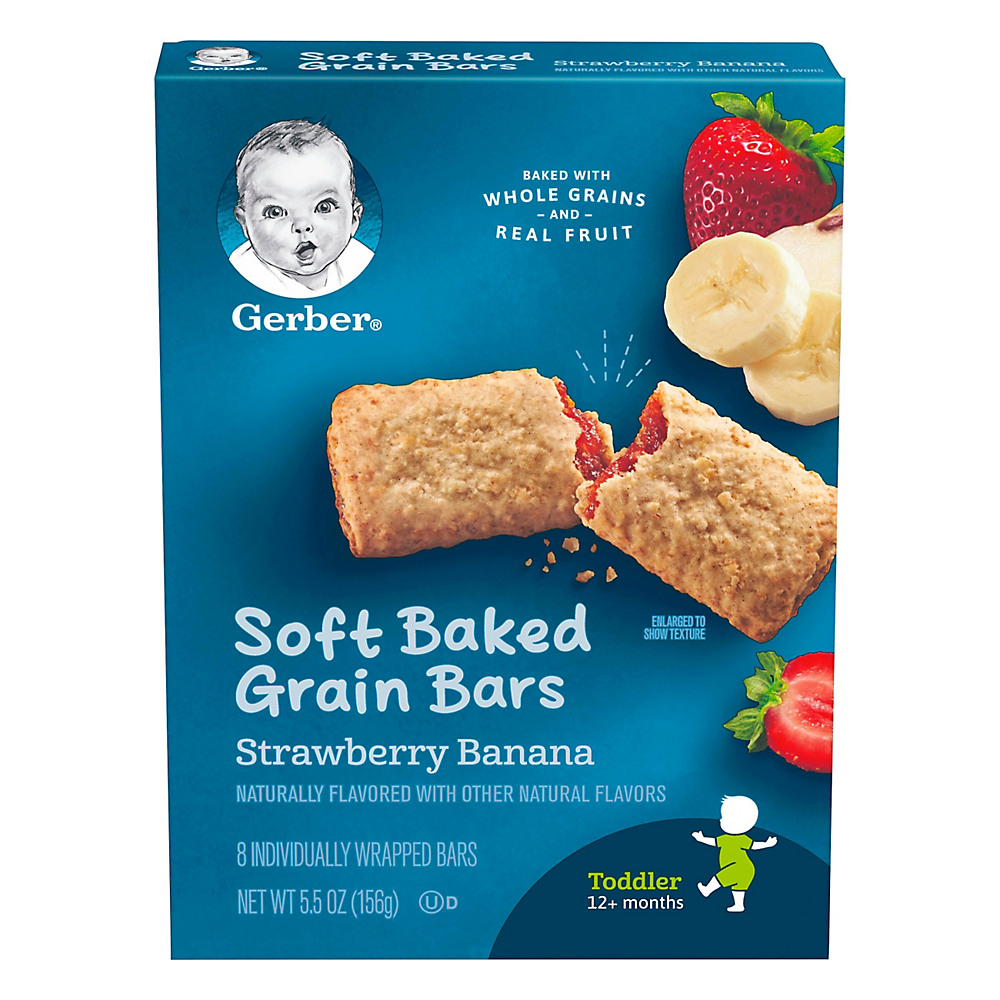 Calories in Gerber Graduates for Toddlers Strawberry Banana Cereal Bars, 8 CT