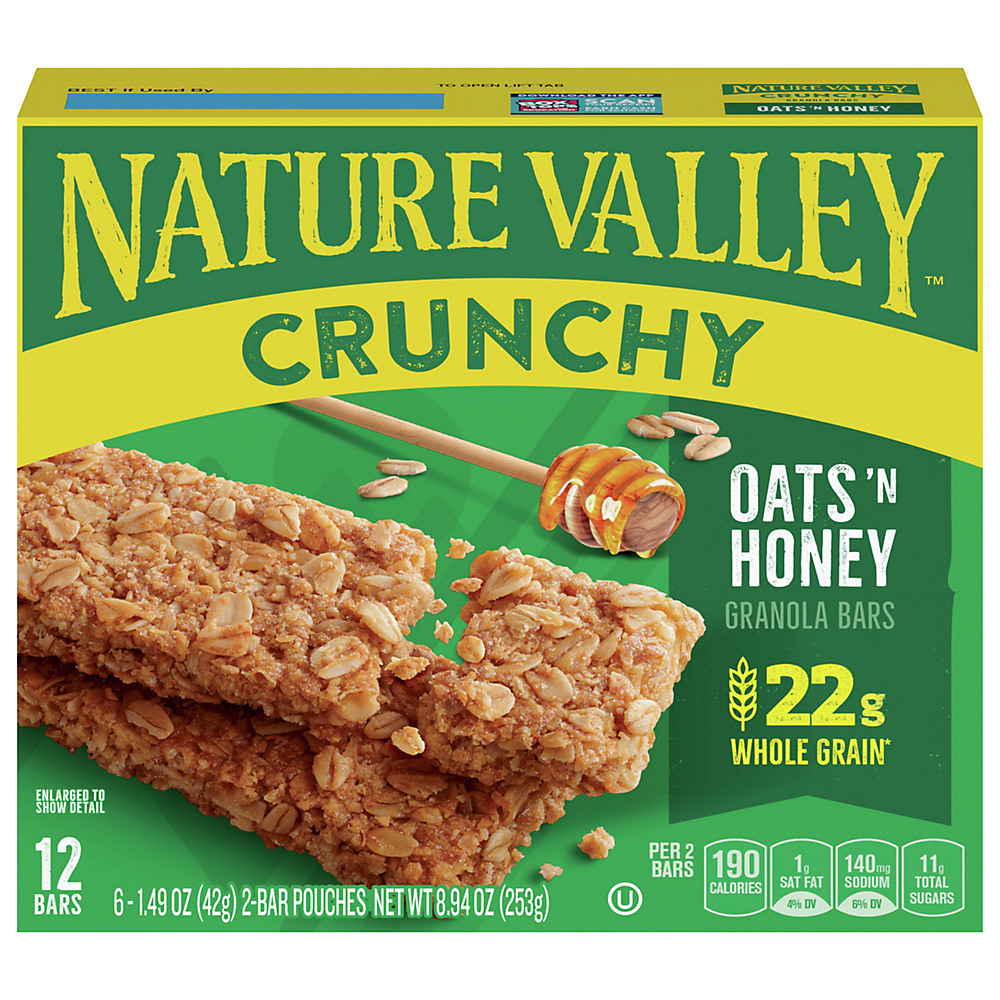 Calories in Nature Valley Crunchy Oats 'n Honey Granola Bars, 12 ct