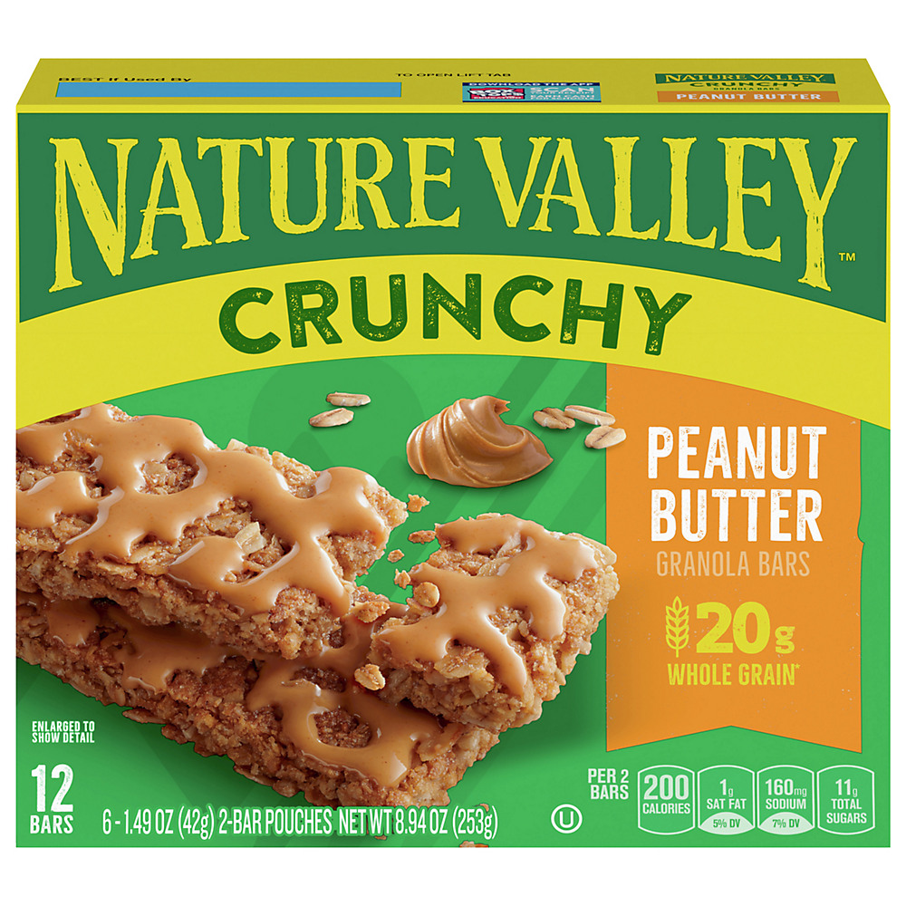 Calories in Nature Valley Crunchy Peanut Butter Granola Bars, 12 ct