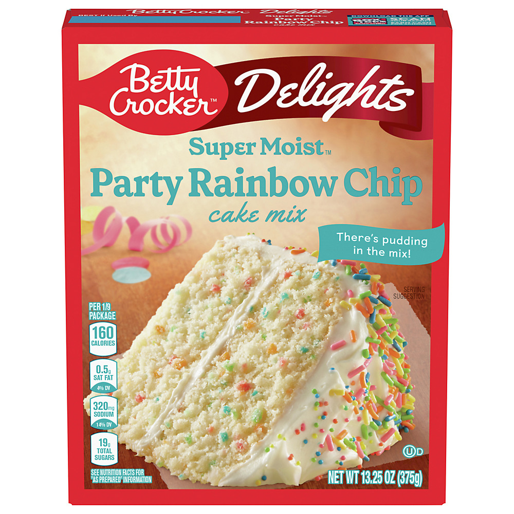 Calories in Betty Crocker Super Moist Party Rainbow Chip Cake Mix, 15.25 oz