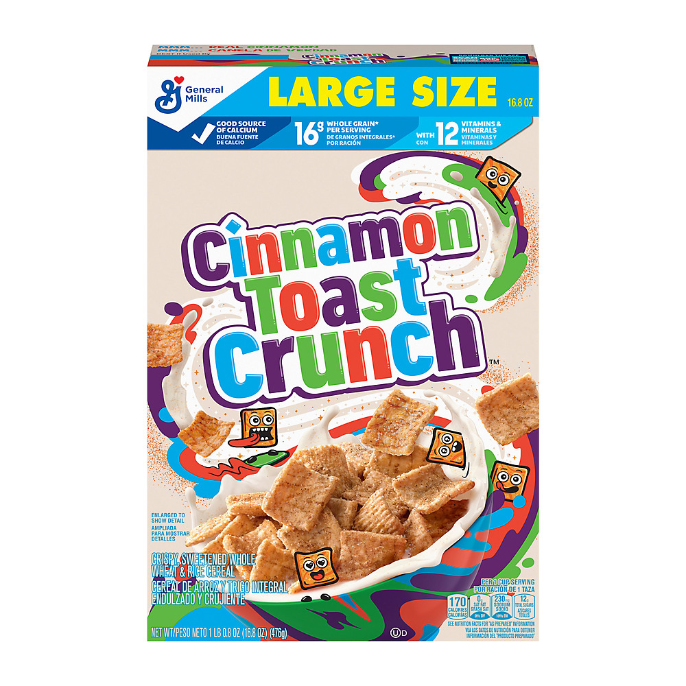 Calories in General Mills Cinnamon Toast Crunch Cereal Large Size, 16.8 oz