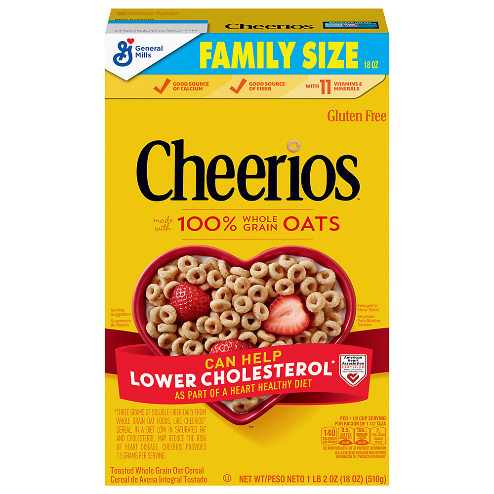 Calories in General Mills Cheerios Cereal Family Size, 18.00 oz