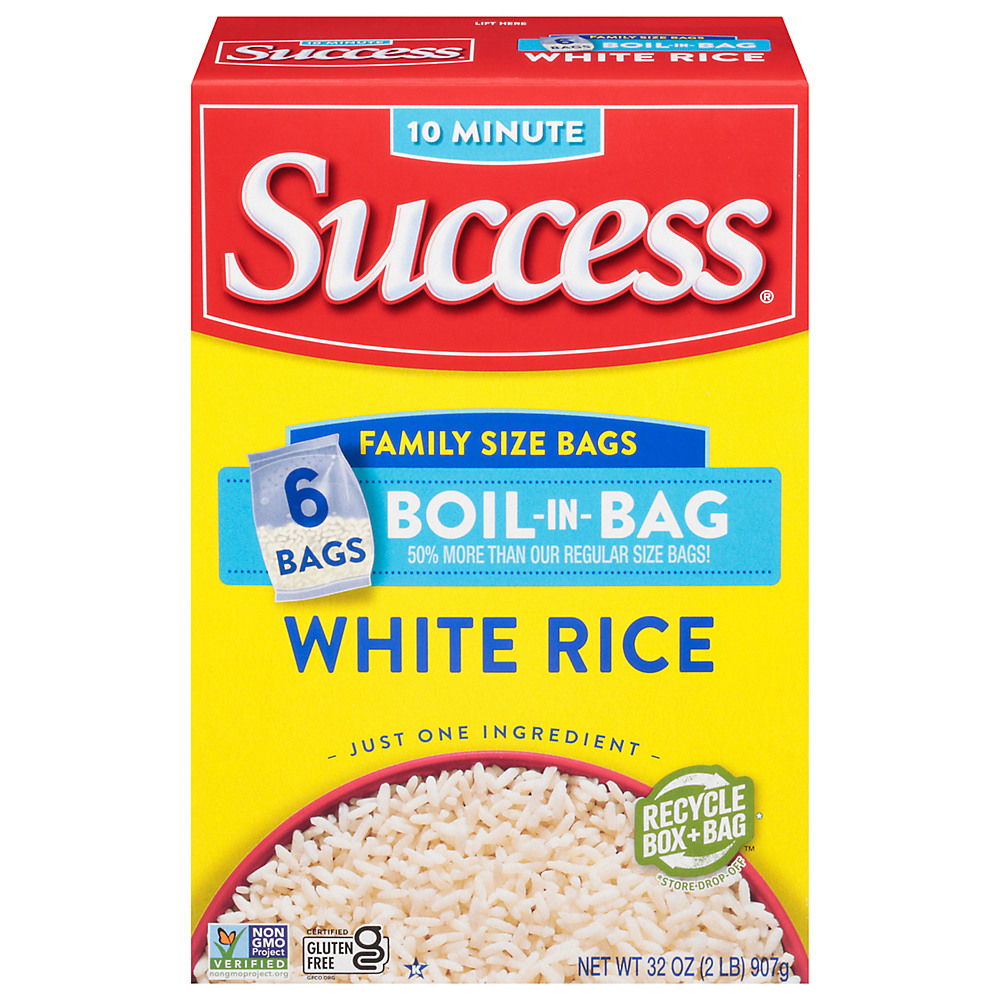 Calories in Success Boil-in-Bag White Rice Family Size Bags, 6 ct