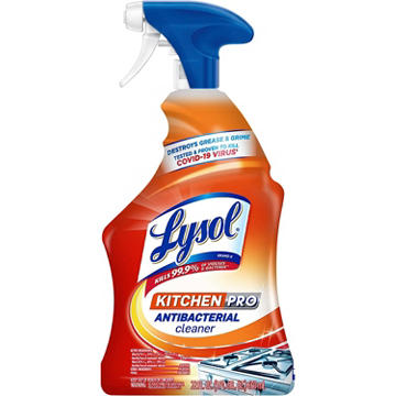 Lysol Kitchen Pro All Purpose Cleaner Spray, Multi Purpose Disinfecting Spray, Lemon, 22 oz
