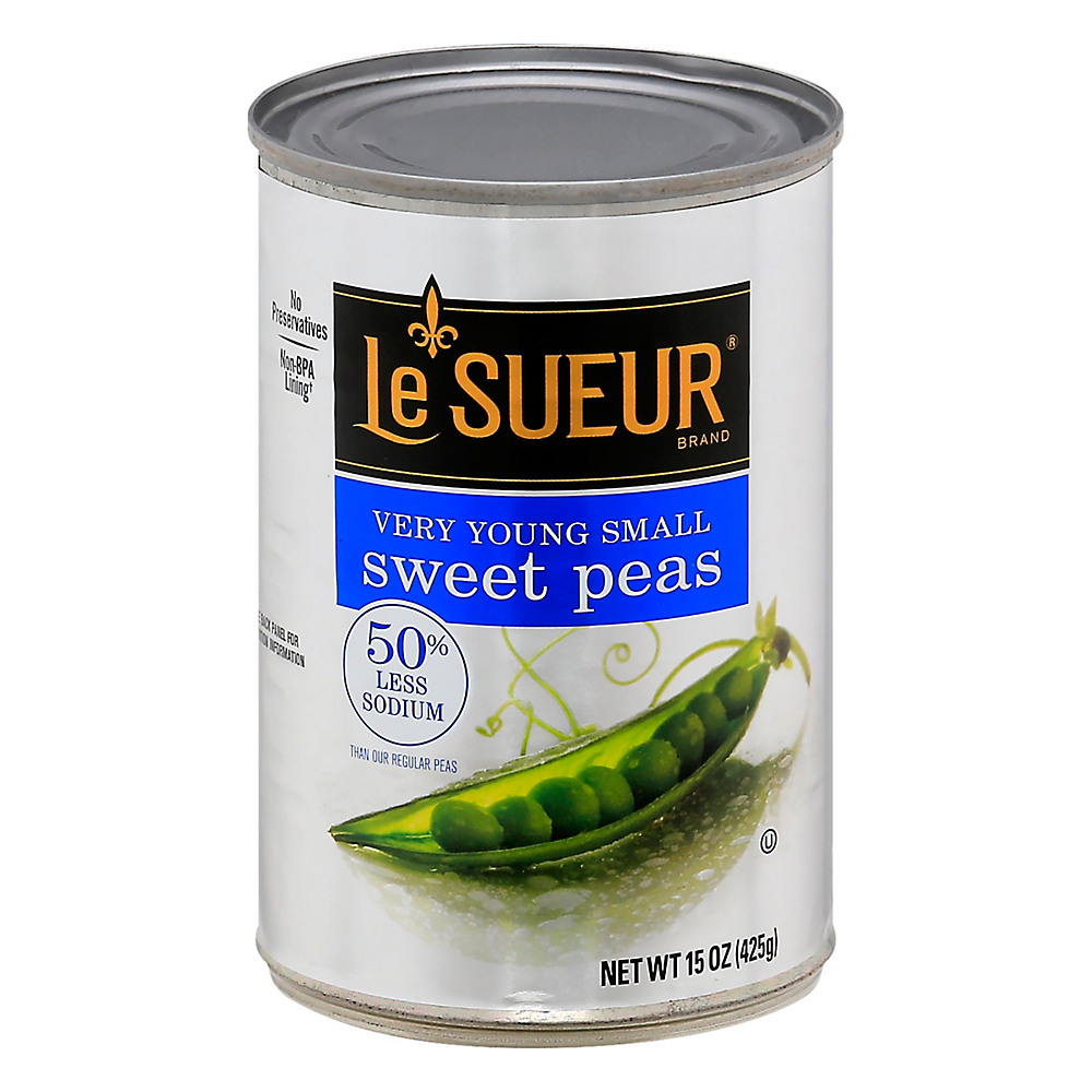 Calories in Le Sueur 50% Less Sodium Very Young Small Sweet Peas, 15 oz