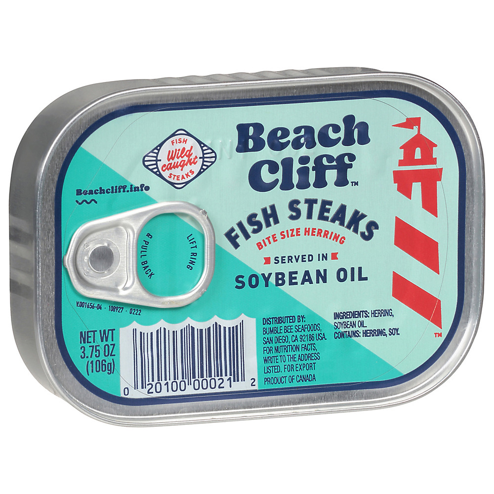 Calories in Beach Cliff Fish Steaks in Soybean Oil, 3.75 oz