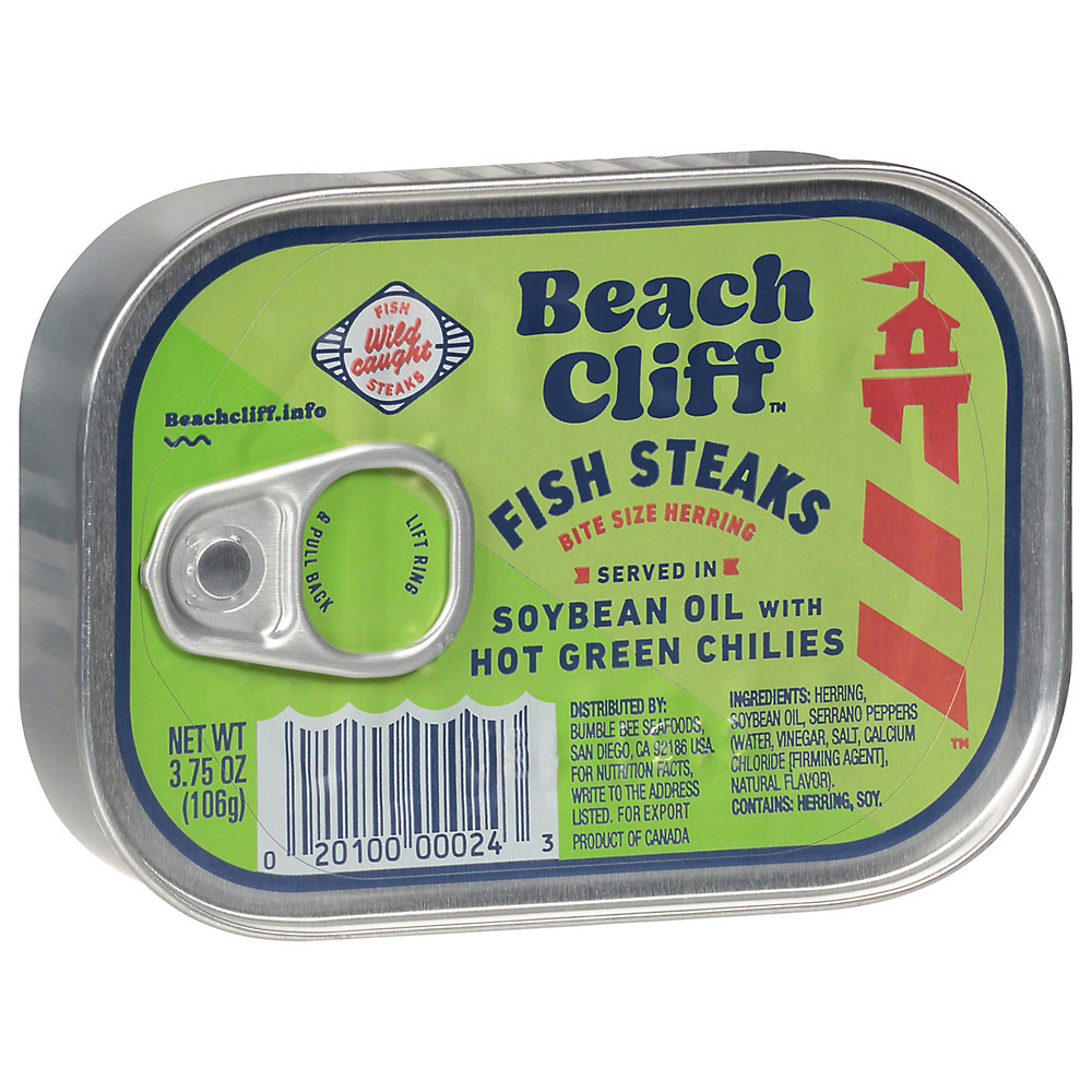 Calories in Beach Cliff Fish Steaks in Soybean Oil with Chilies, 3.75 oz