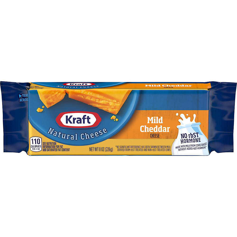 Calories in Kraft Natural Mild Cheddar Cheese, 8 oz