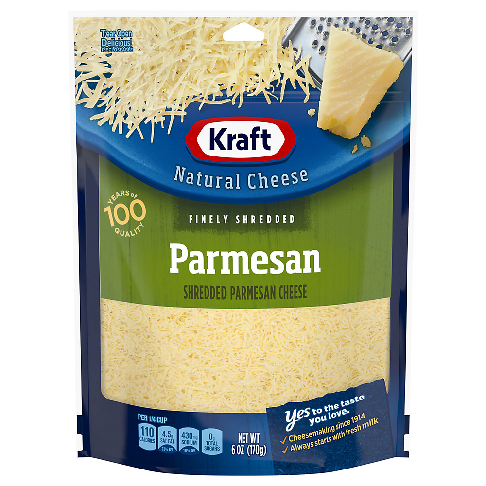 Calories in Kraft Parmesan Cheese, Shredded, 6 oz