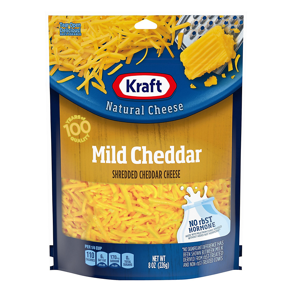 Calories in Kraft Mild Cheddar Cheese, Shredded, 8 oz
