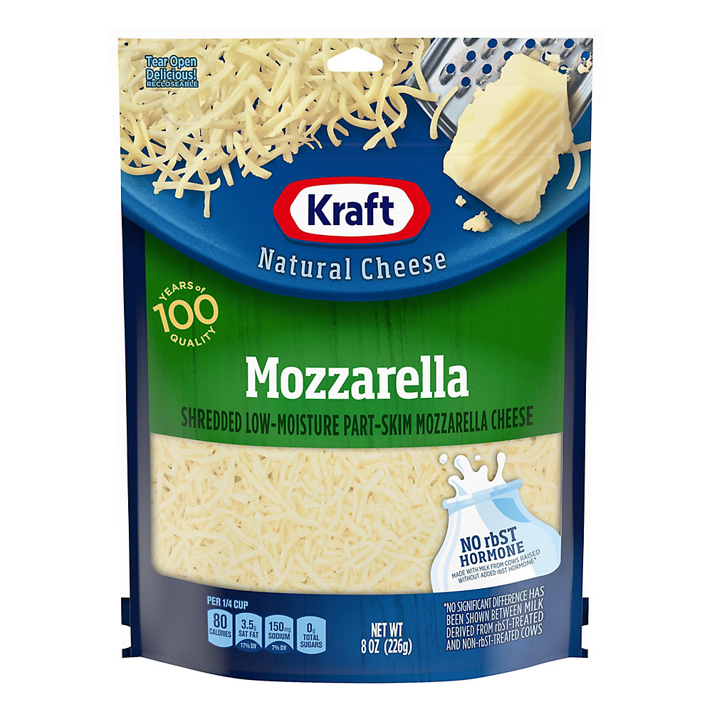 Calories in Kraft Low-Moisture Part-Skim Mozzarella Cheese, Shredded, 8 oz
