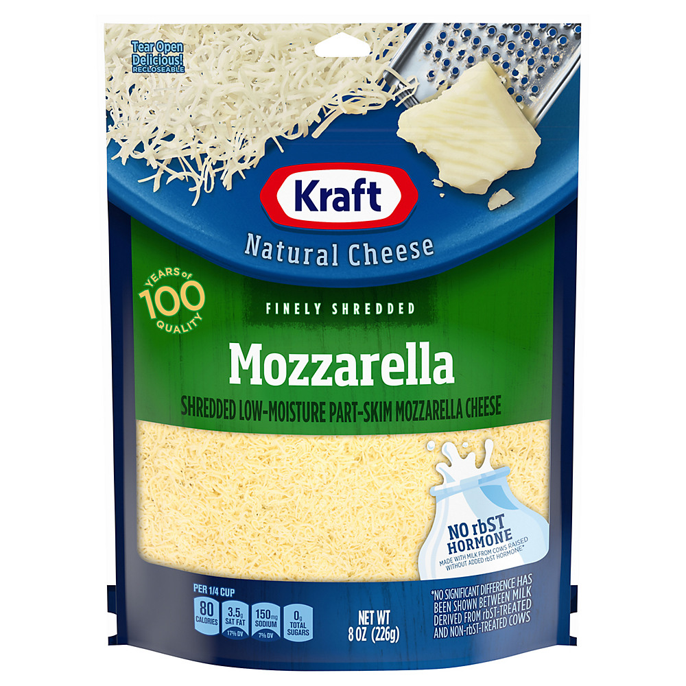 Calories in Kraft Mozzarella Cheese, Finely Shredded, 8 oz