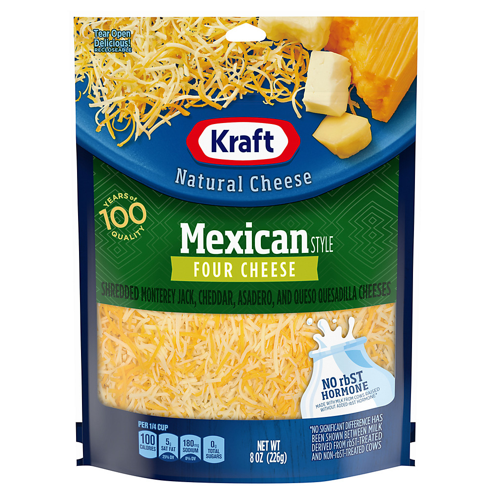 Calories in Kraft Mexican Style Four Cheese, Shredded, 8 oz