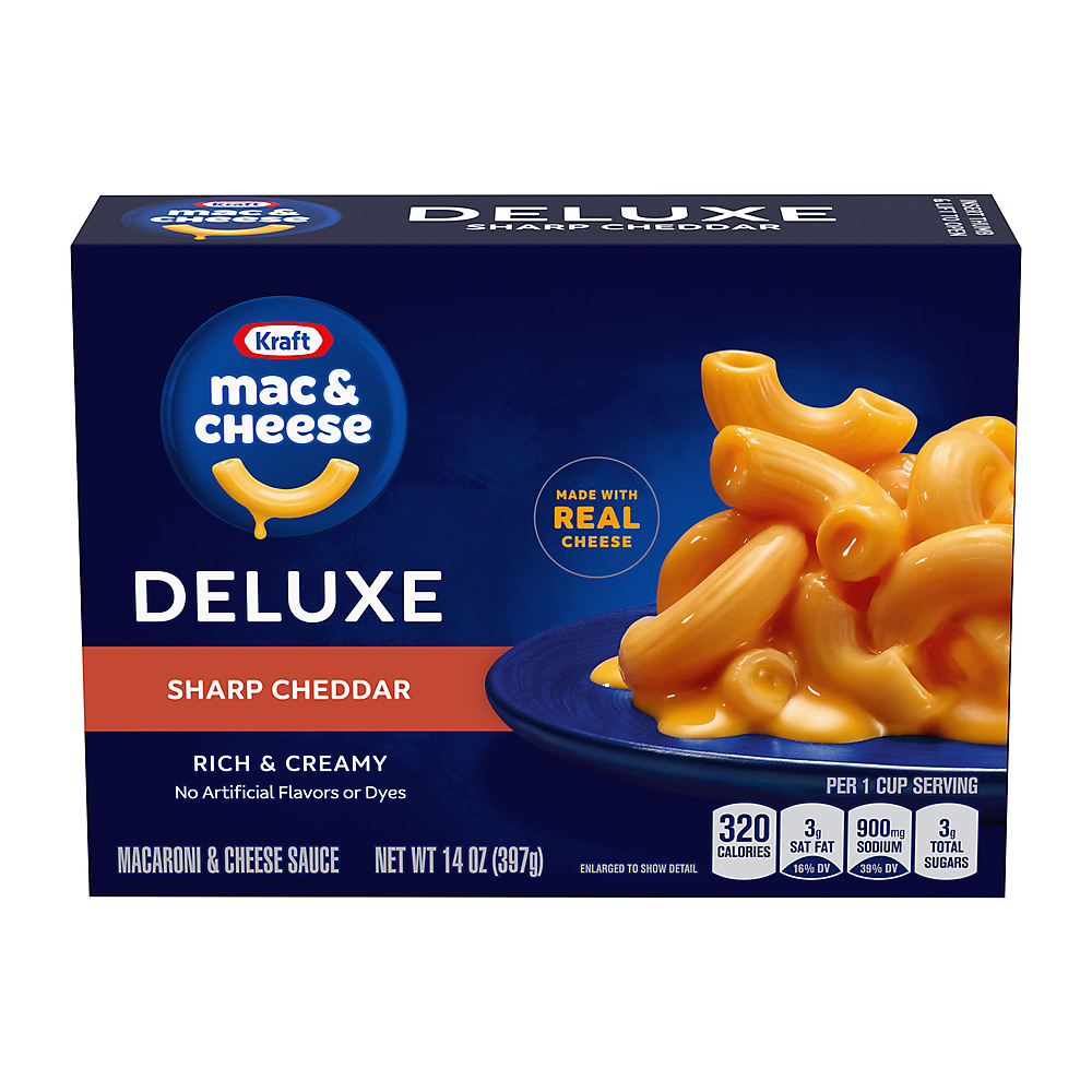 Calories in Kraft Deluxe Sharp Cheddar Macaroni & Cheese Dinner, 14 oz