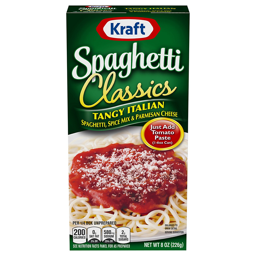 Calories in Kraft Spaghetti Classics Tangy Italian Meal, 8 oz