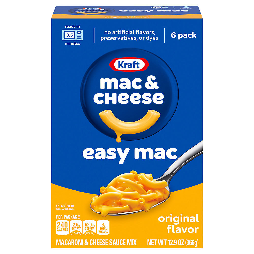 Calories in Kraft Easy Mac Original Macaroni & Cheese Dinner, 6 ct