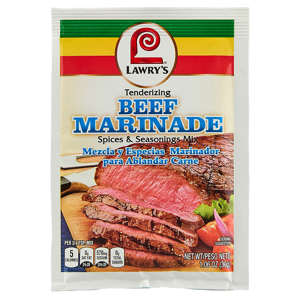 Calories in Lawry's Tenderizing Beef Marinade Spices & Seasonings Mix, 1.06 oz