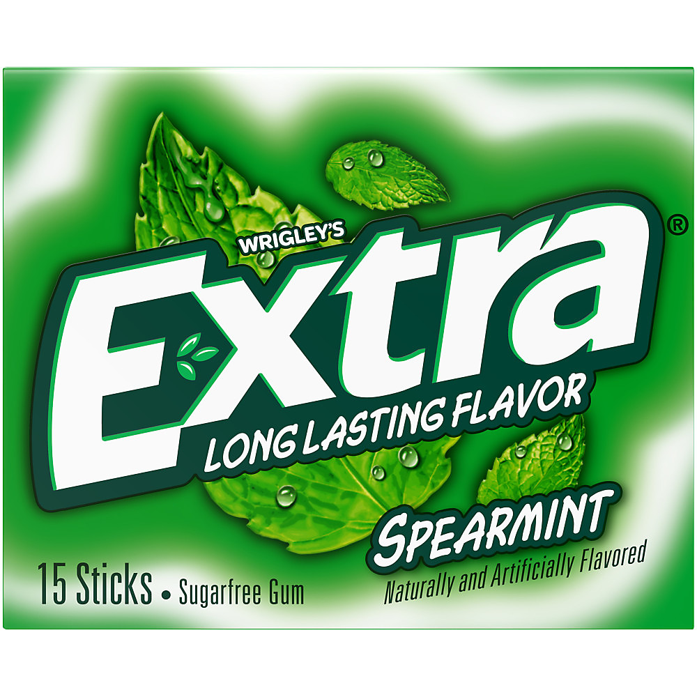 Calories in Extra Spearmint Sugar Free Chewing Gum, 15 ct