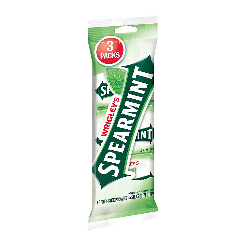 Calories in Wrigley's Spearmint Chewing Gum, 3 pk, 45 ct