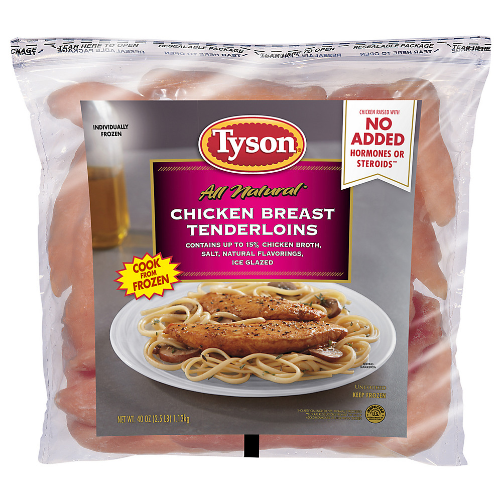 Calories in Tyson Chicken Breast Tenderloins, 40 oz