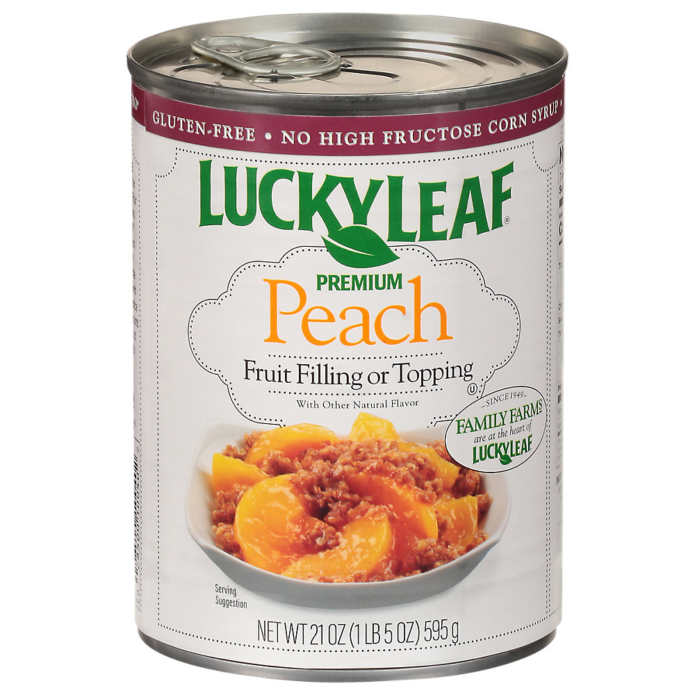 Calories in Lucky Leaf Premium Peach Pie Filling & Topping, 21 oz