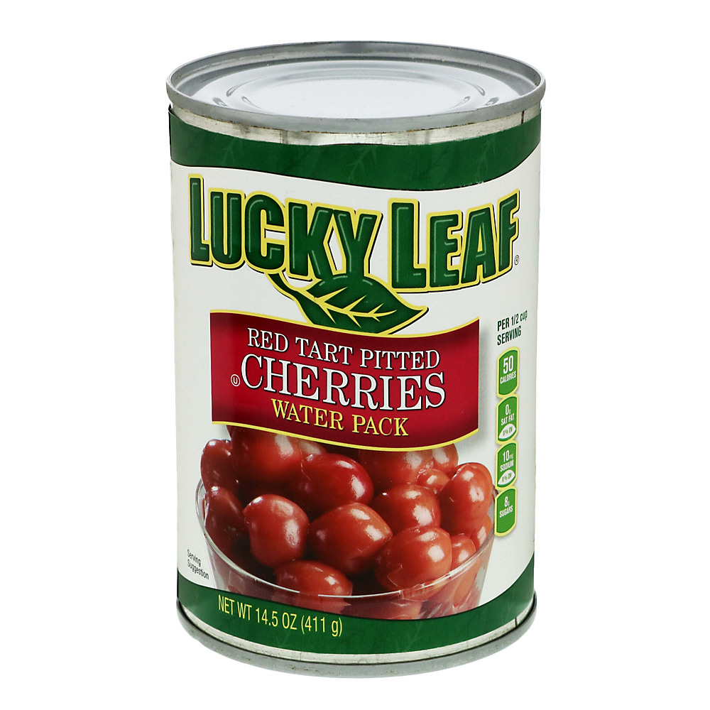 Calories in Lucky Leaf Red Tart Pitted Cherries Water Pack, 14.5 oz