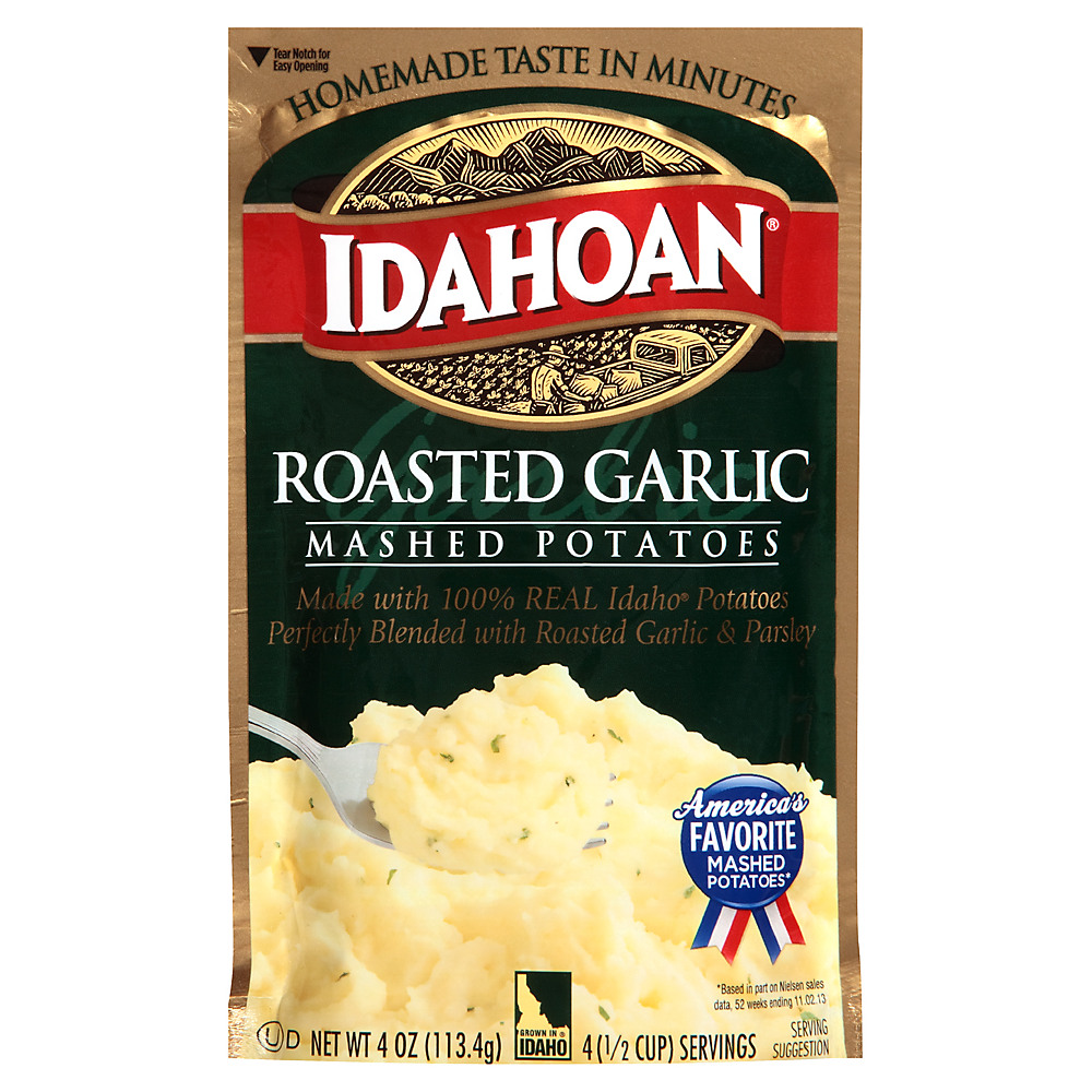 Calories in Idahoan Roasted Garlic Mashed Potatoes, 4 oz