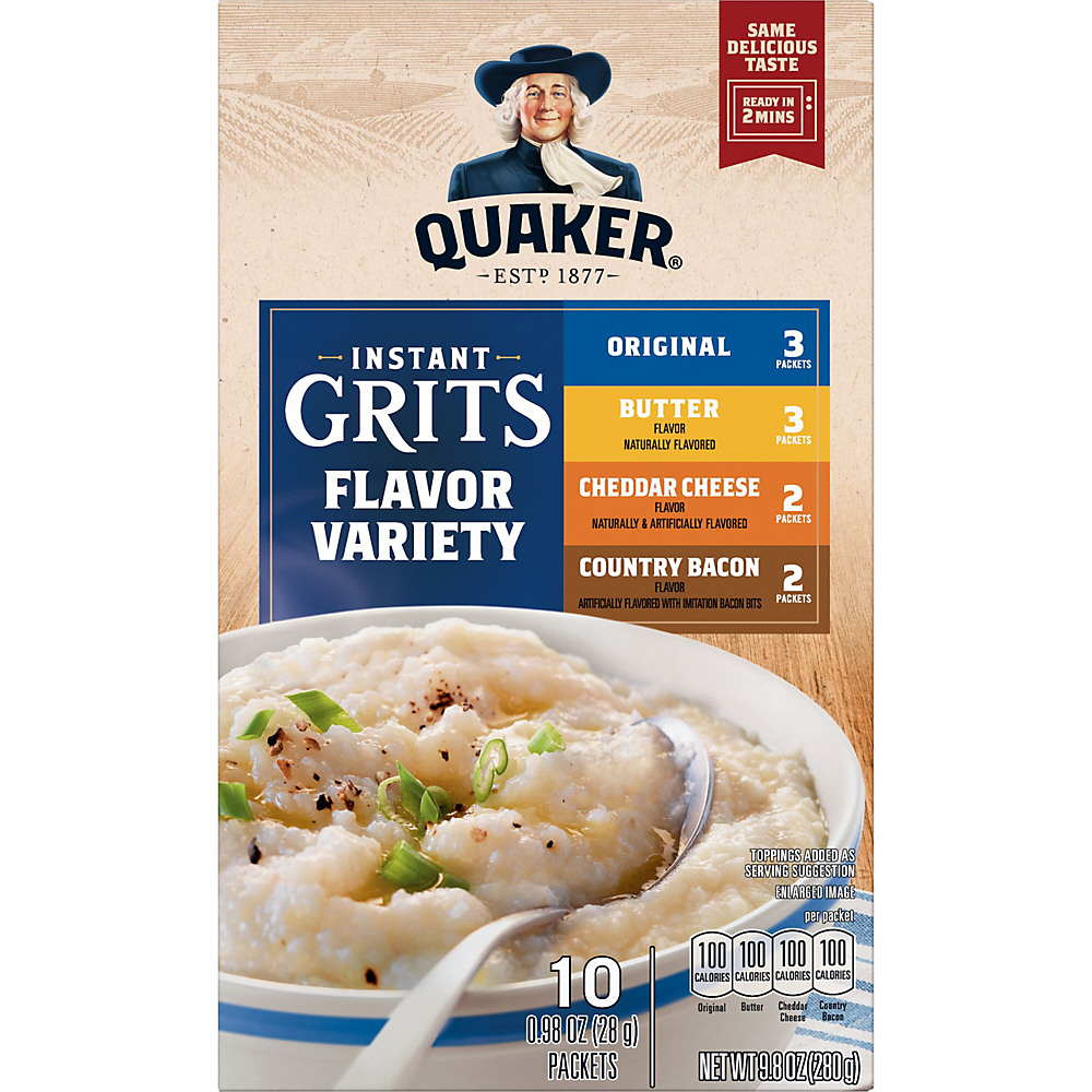 Calories in Quaker Flavor Instant Grits Variety Pack, 12 oz