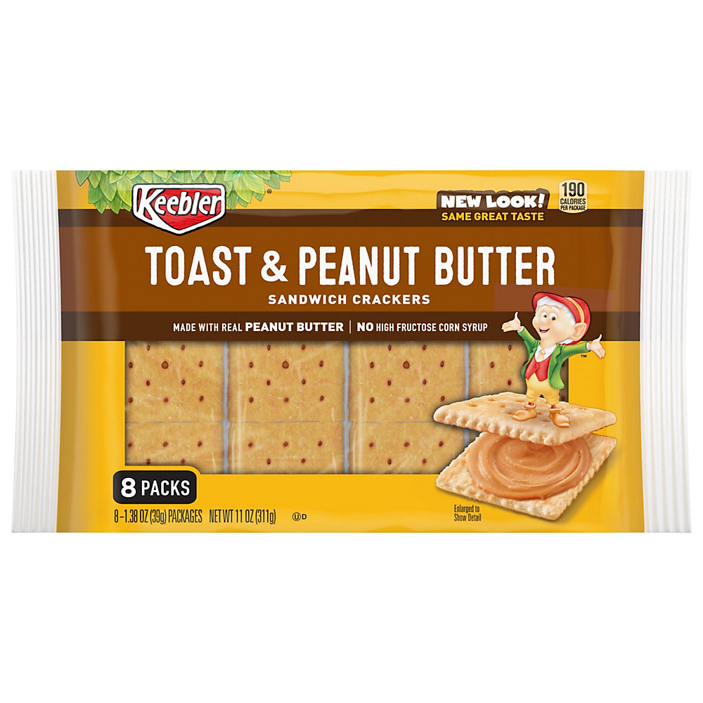 Calories in Keebler Sandwich Crackers Toast and Peanut Butter, 8 ct, 11 oz