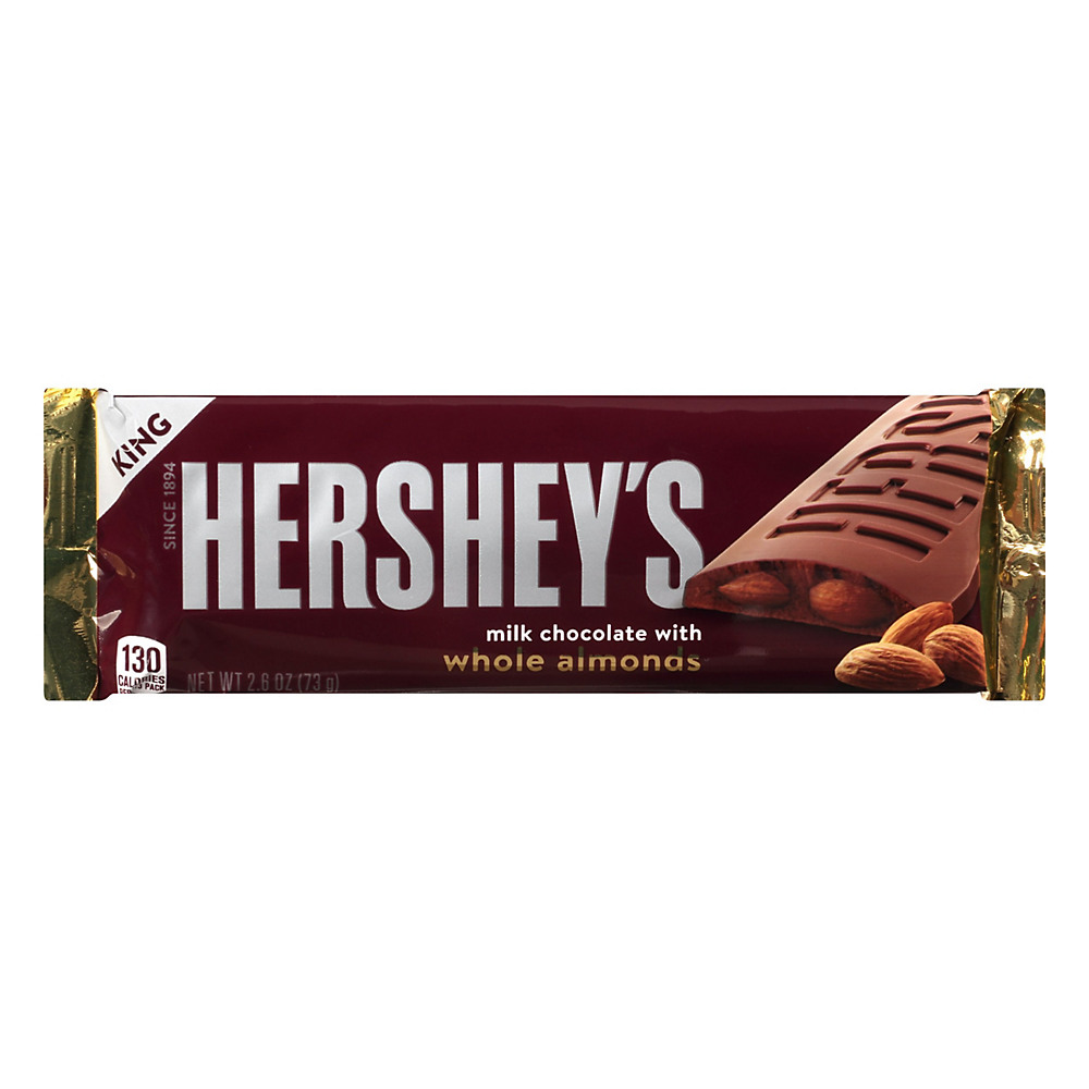 Calories in Hershey's Milk Chocolate with Almonds King Size Bar, 2.6 oz