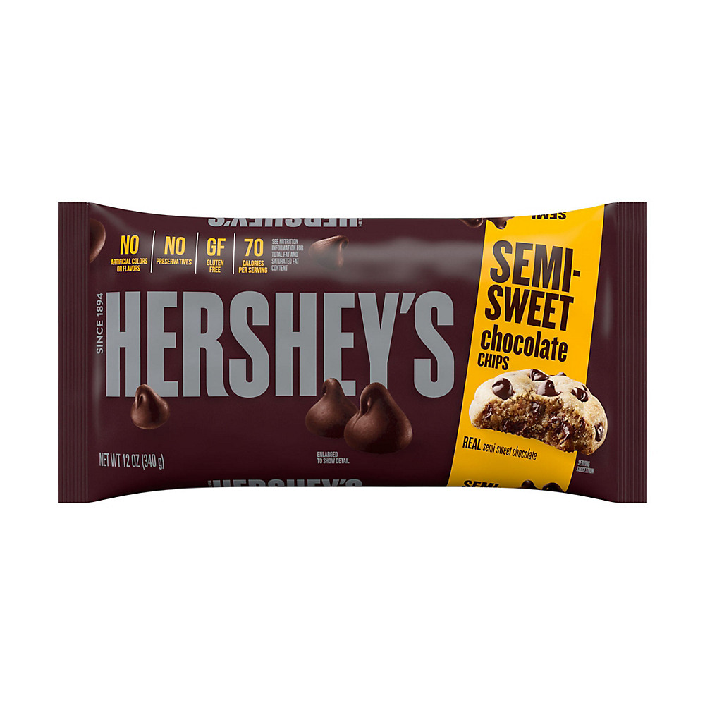 Calories in Hershey's Semi-Sweet Chocolate Baking Chips Baking Supplies Bag, 12 oz