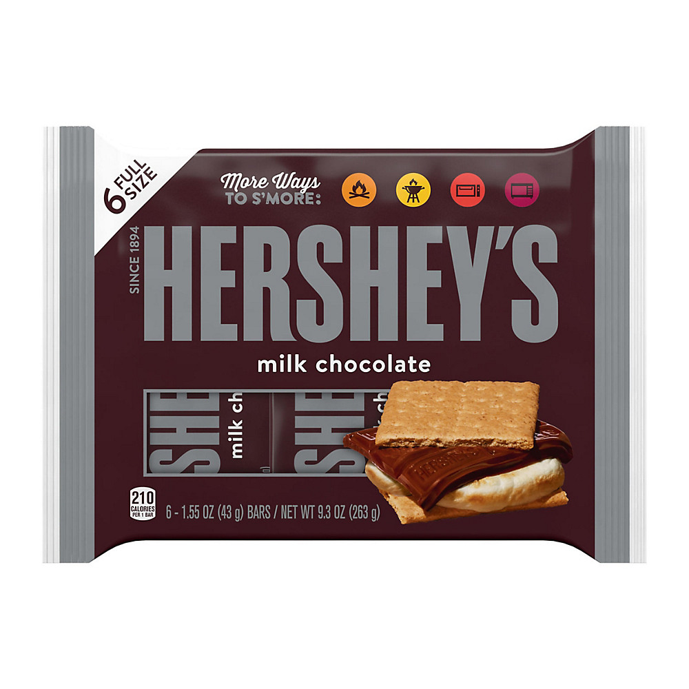 Calories in Hershey's Milk Chocolate Candy Individually Wrapped Bars, 6 ct