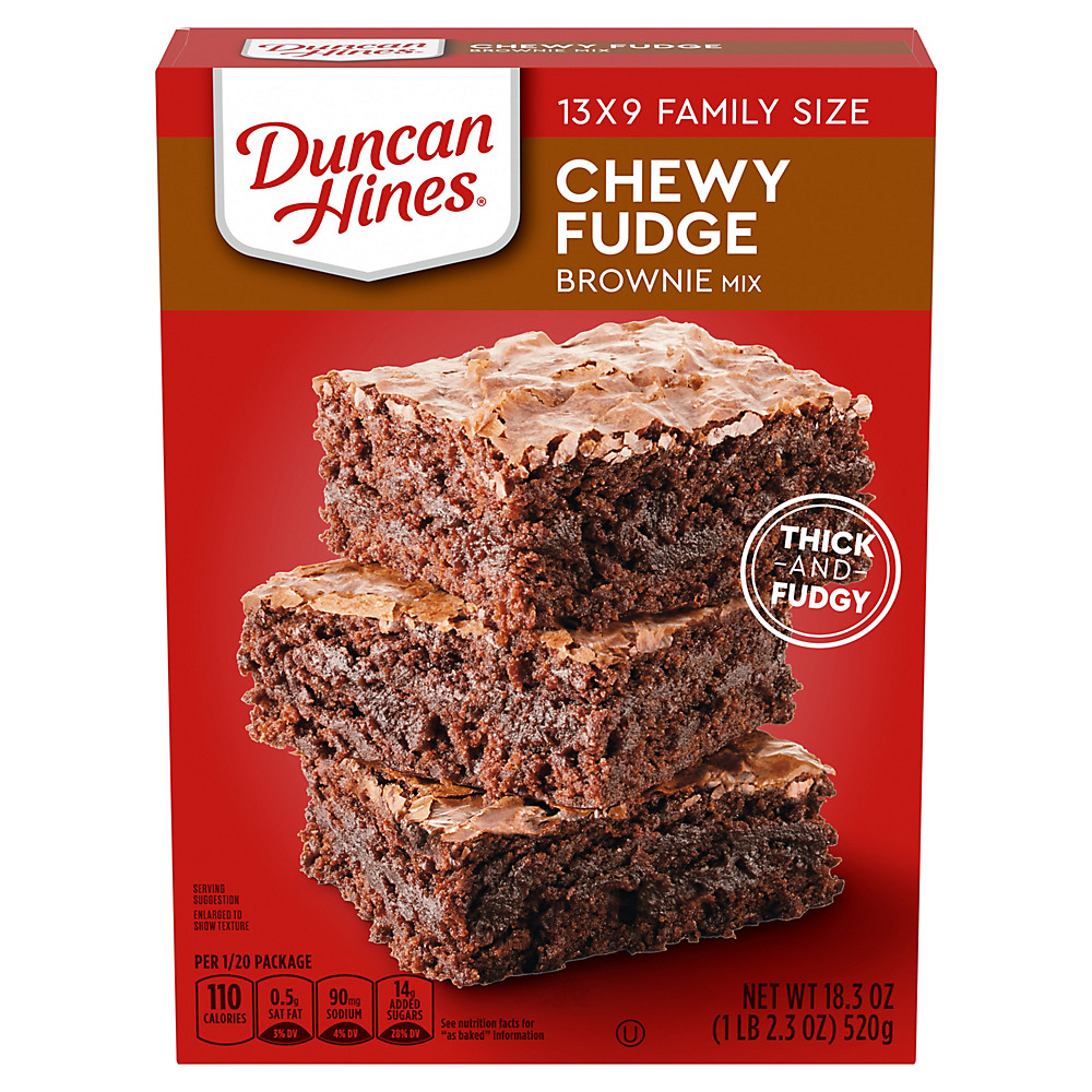 Calories in Duncan Hines Chewy Fudge Brownie Mix Family Size, 18.3  oz