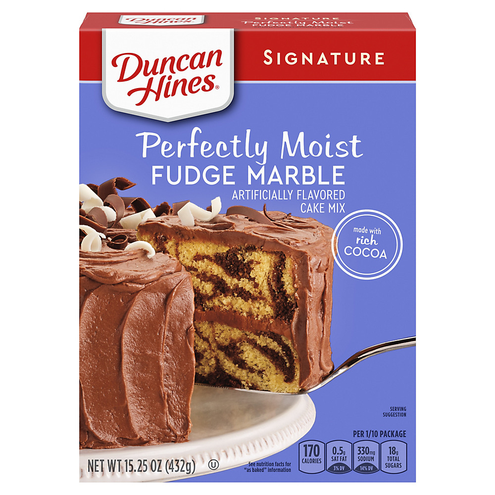 Calories in Duncan Hines Signature Fudge Marble Cake Mix, 15.25 oz
