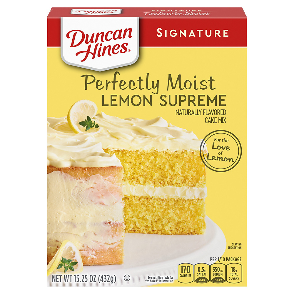 Calories in Duncan Hines Perfectly Moist Lemon Supreme Cake Mix, 15.25 oz