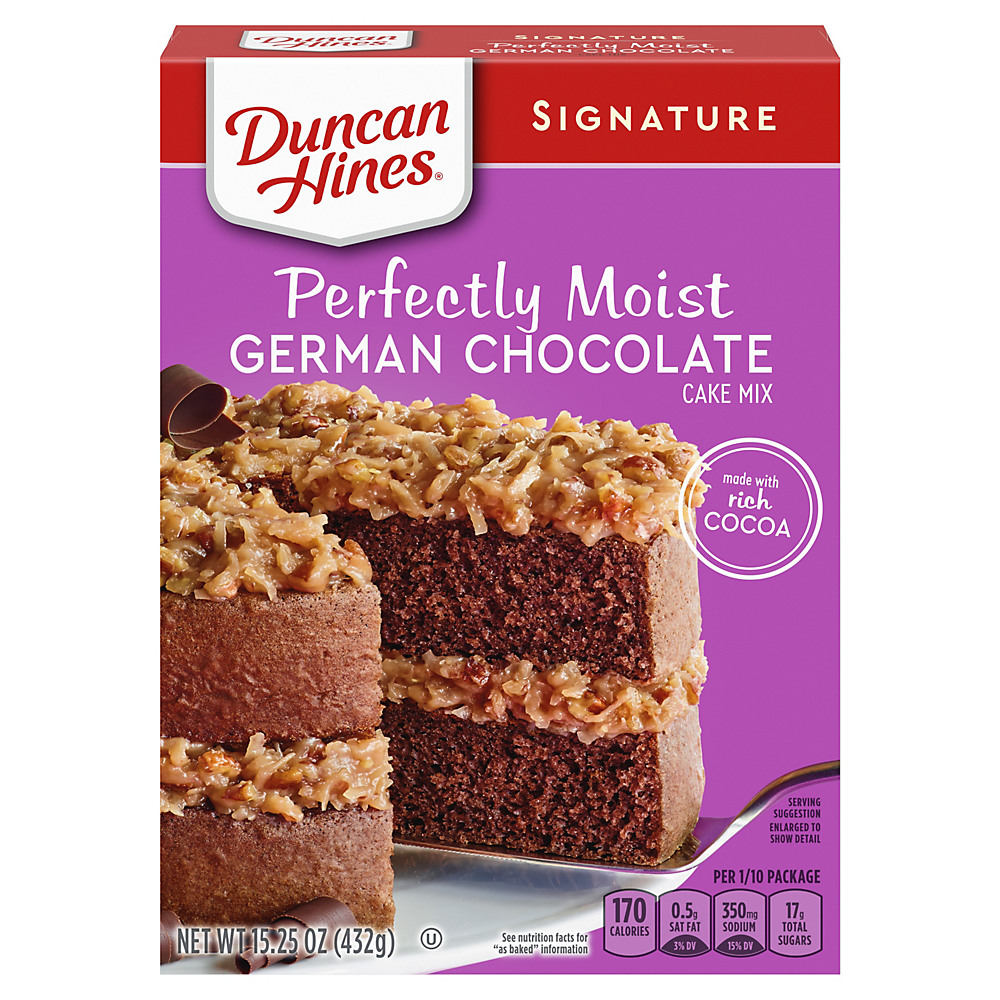 Calories in Duncan Hines Moist German Chocolate Cake Mix, 15.25 oz