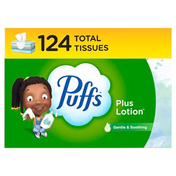 Puffs Plus Lotion Facial Tissues, 124 ct