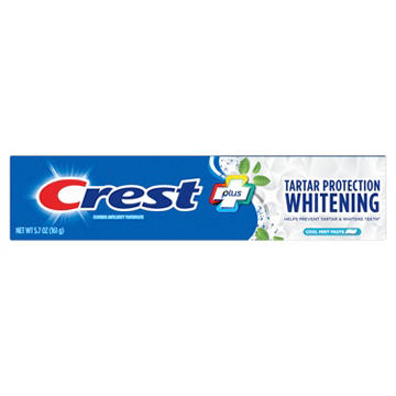 Crest Plus Tartar Protection Whitening Toothpaste - Cool Mint, 5.7 oz