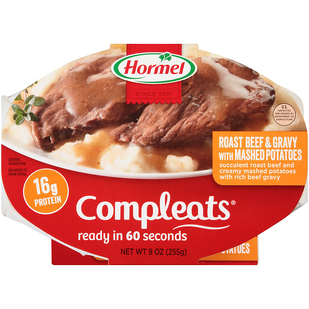 Calories in Hormel Compleats Roast Beef and Mashed Potatoes with Gravy, 9 oz