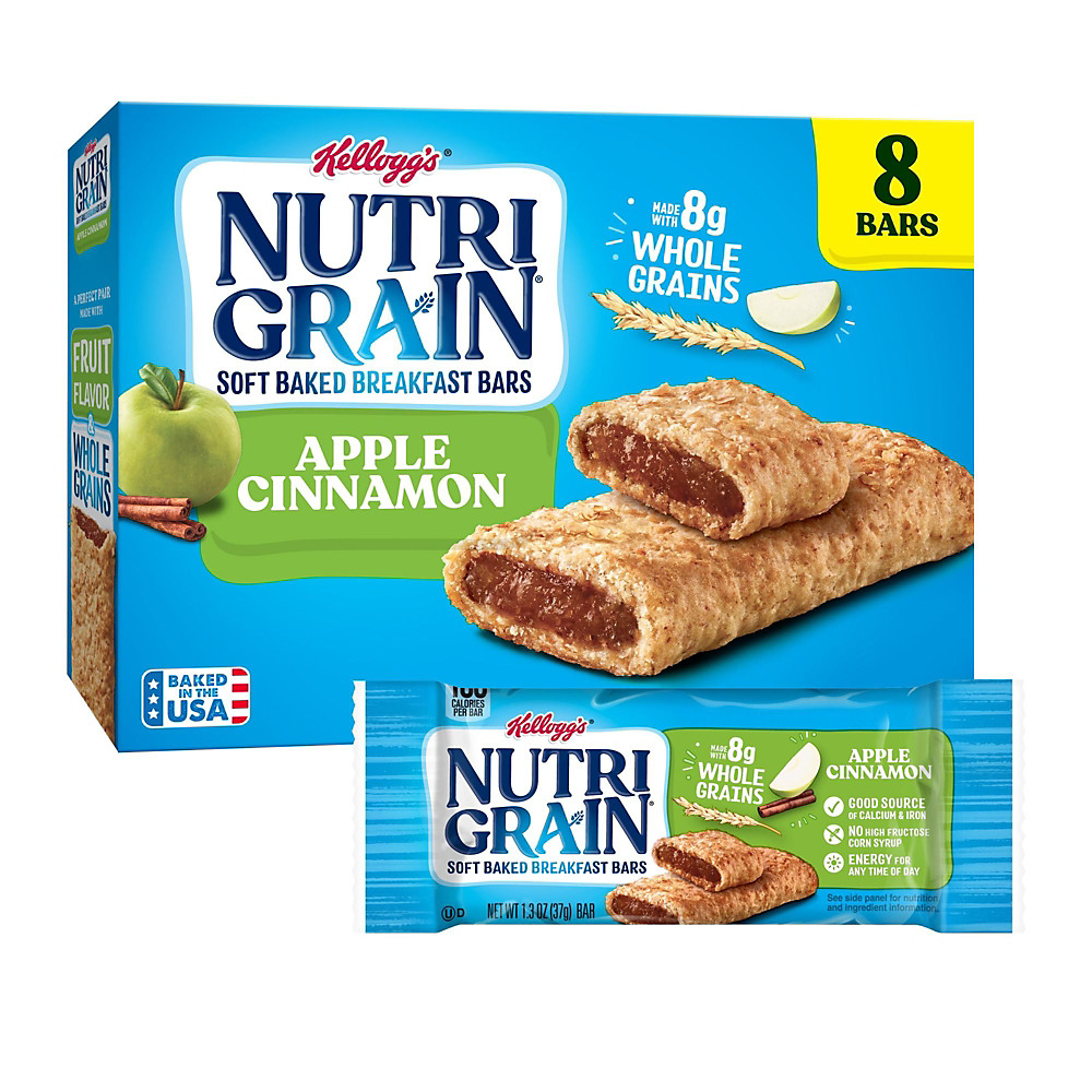 Calories in Kellogg's Nutri-Grain Soft Baked Breakfast Bar Apple Cinnamon, 8 ct, 10.4 oz
