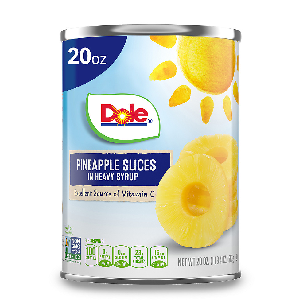 Calories in Dole Pineapple Slices in Heavy Syrup, 20 oz