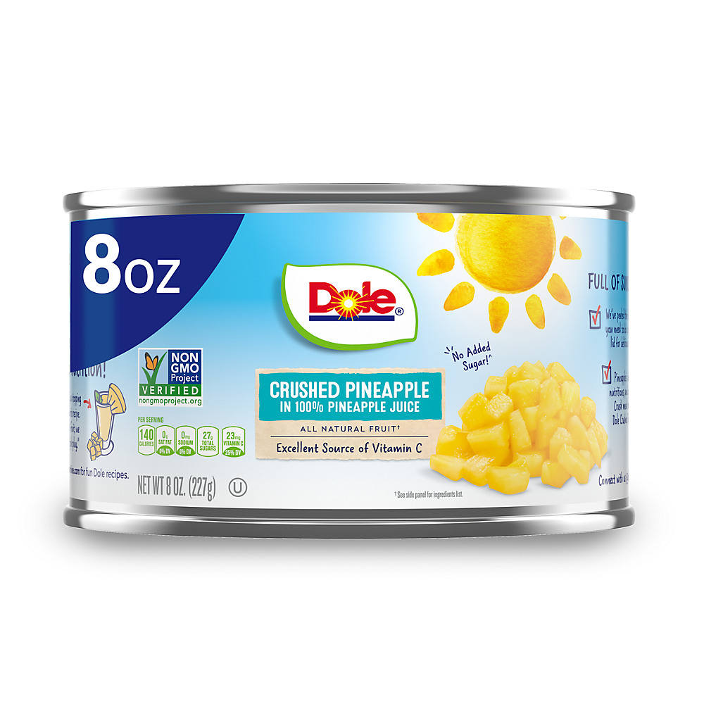 Calories in Dole Crushed Pineapple in 100% Juice, 8 oz