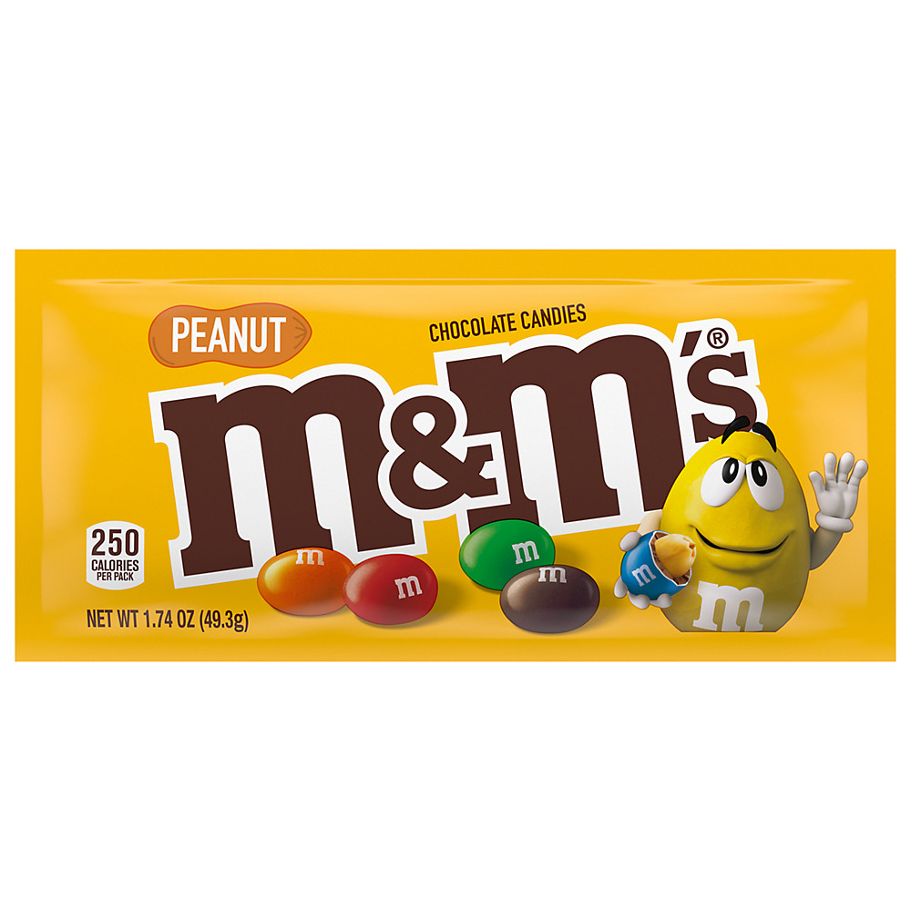 Calories in M&M's Peanut Chocolate Candies Single Size, 1.74 oz