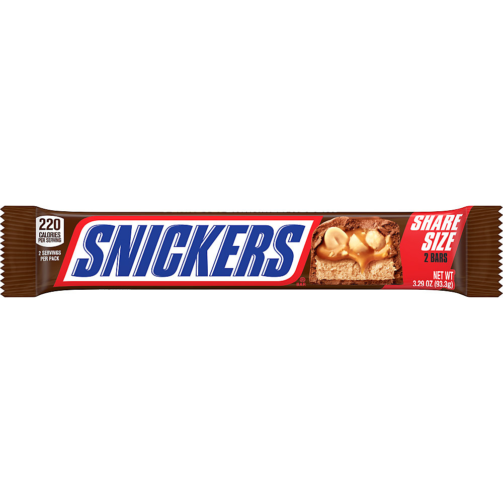 Calories in Snickers 2-Piece Milk Chocolate King Size Candy Bar, 3.29 oz