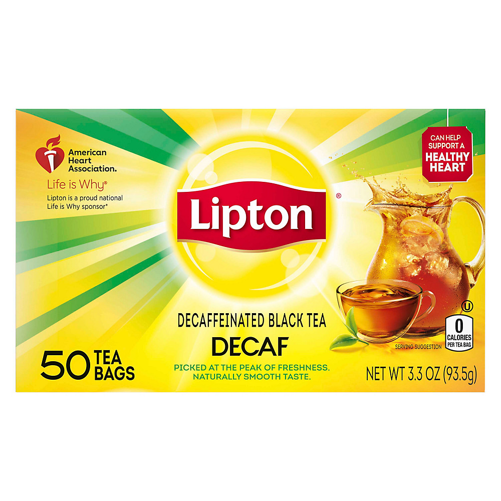 Calories in Lipton Decaffeinated Black Tea Bags, 50 ct
