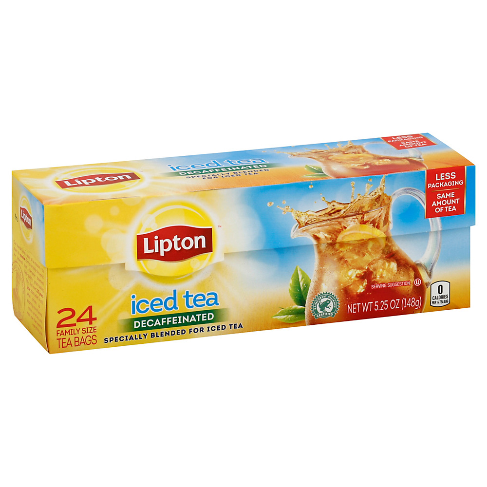 Calories in Lipton Unsweetened Decaffeinated Family Black Iced Tea Bags, 24 ct